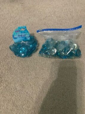 Aqua Blue Decorative Glass Gems - Bagged Accent Stones